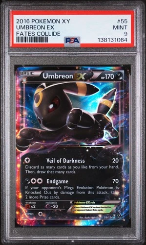 2016 POKEMON XY FATES COLLIDE #55 UMBREON EX PSA 9