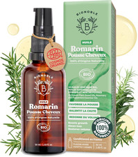 Huile de Romarin Bio pour Cheveux 50ml - Favorise la Pousse, Ralentit la Chute -