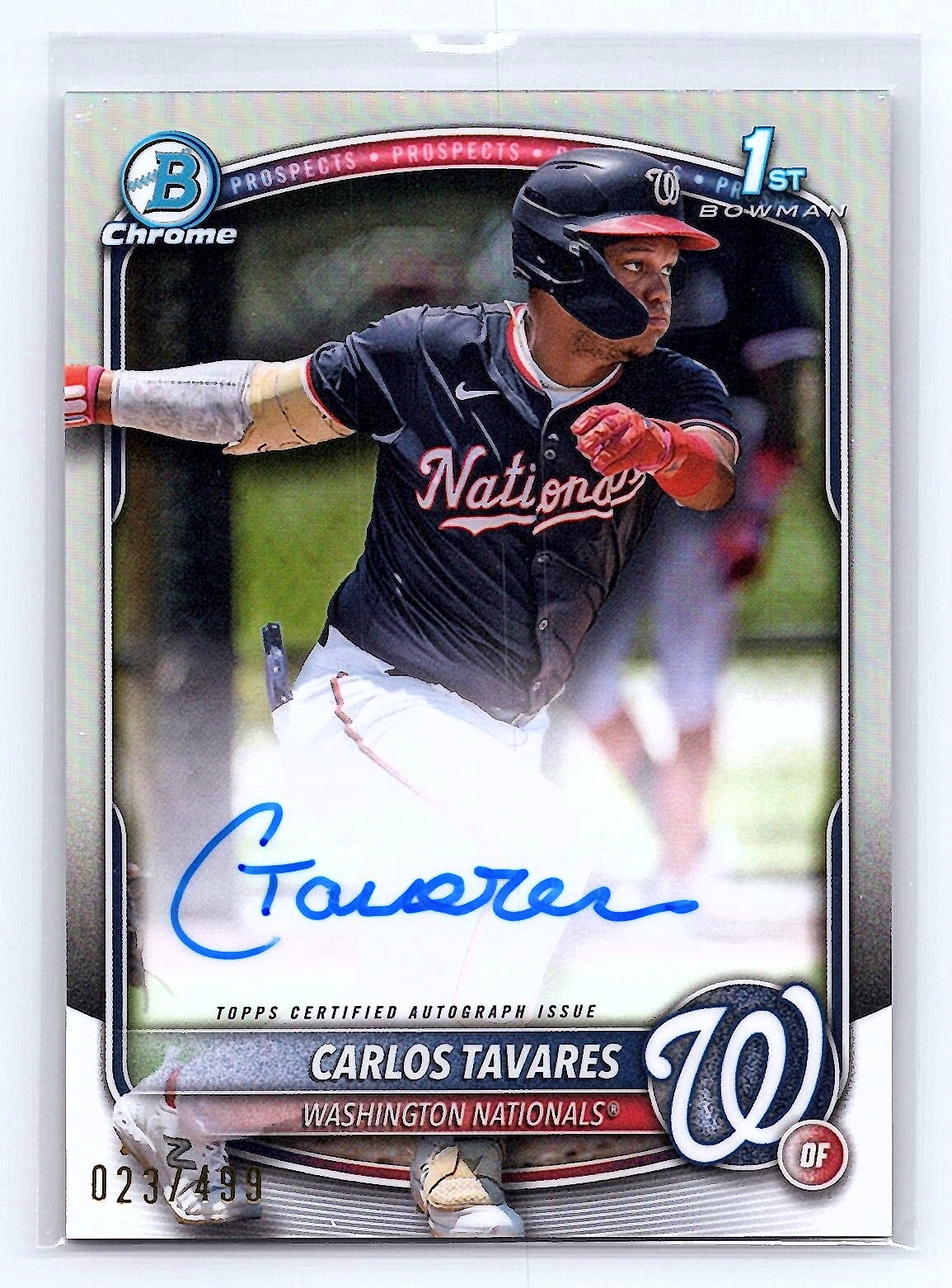 Carlos Tavares 2025 Bowman Chrome #CPA-CT Prospect Auto Refractor #/499 *ab