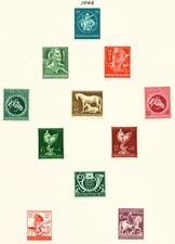 Germany WW2 Third Reich scenes 11 stamps collection page 1944 MLH