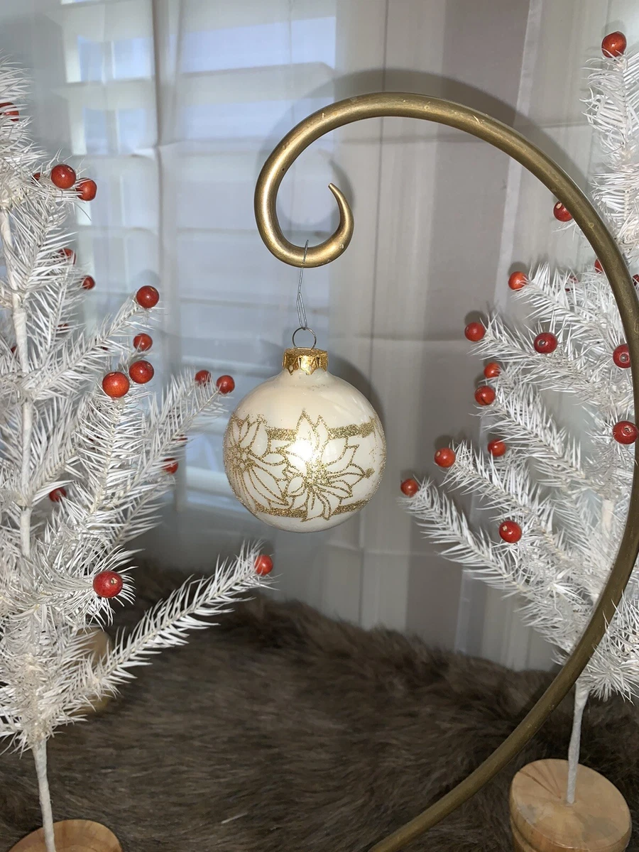 White glass christmas ornaments deals