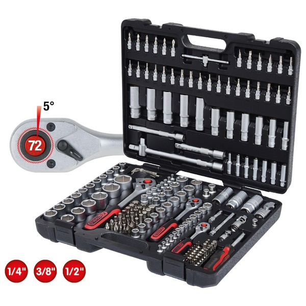 KS Tools SteckschlüSsel Satz 179 T Nussenkasten Koffer 1/4, 3/8, 1/2, 917.0779-image