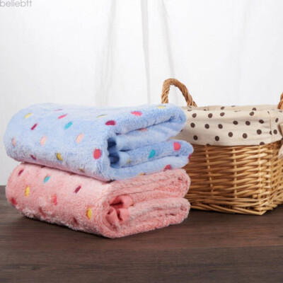 2pc Dog Small Animal Blanket Coral Velvet Warm Sleep Mat Fluffy Dog Soft Cat Mat