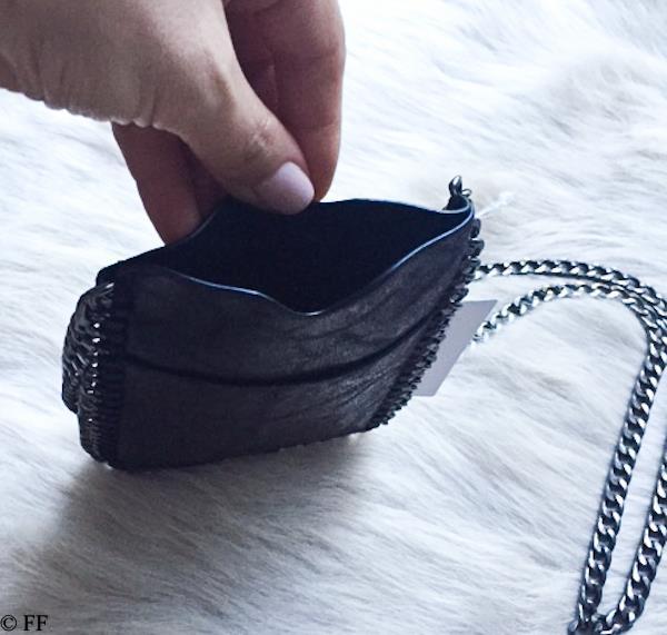 Crossbody Bag Phone Pouch Purse Chain Trim Shaggy Faux Leather