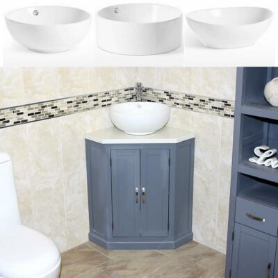 Grau lackiert Badezimmer Waschtisch Eckwaschtisch Quarz & Keramikbecken 501BG