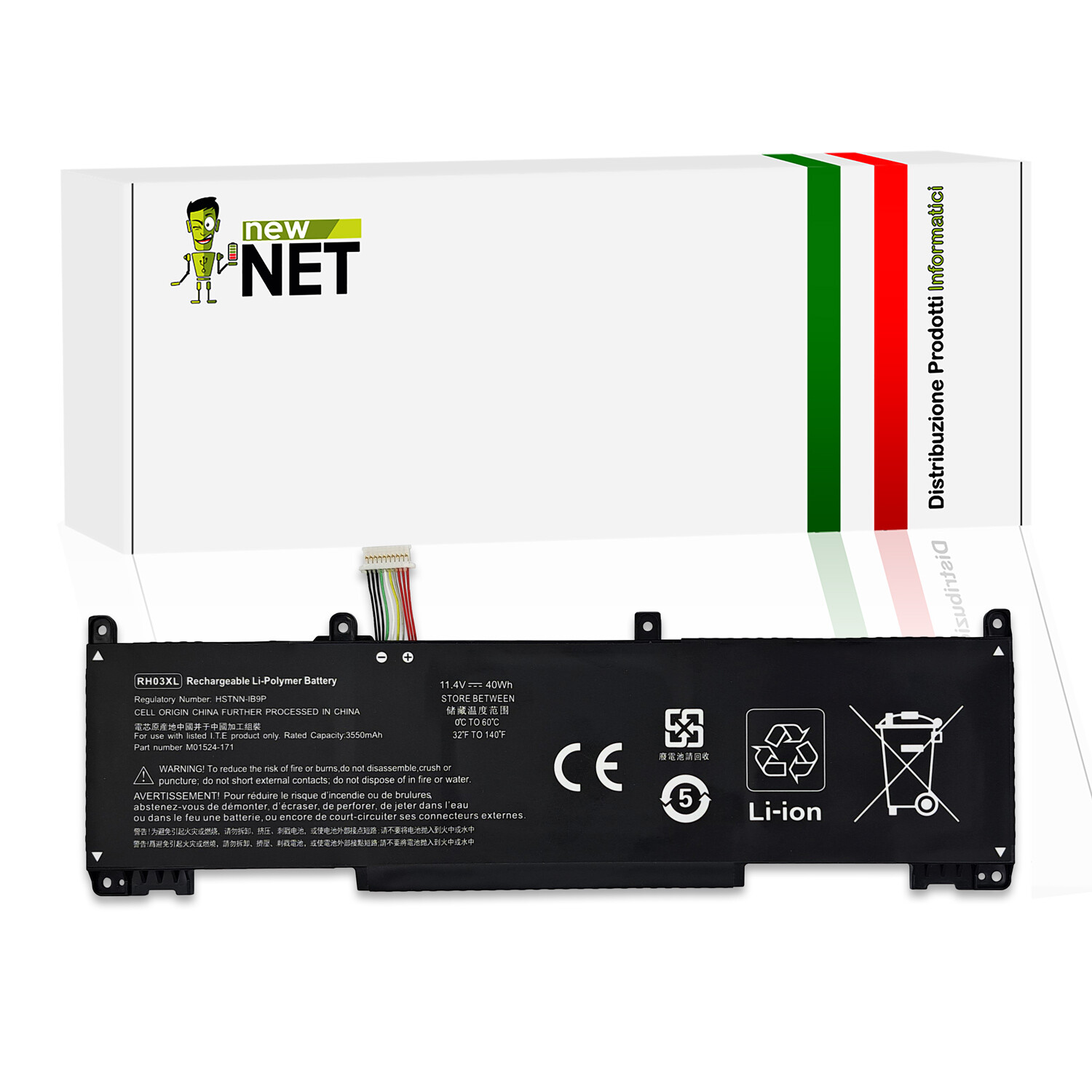 Batteria RH03XL per HP EliteBook 860 G9 | 11.4V 40Wh Alta Qualità