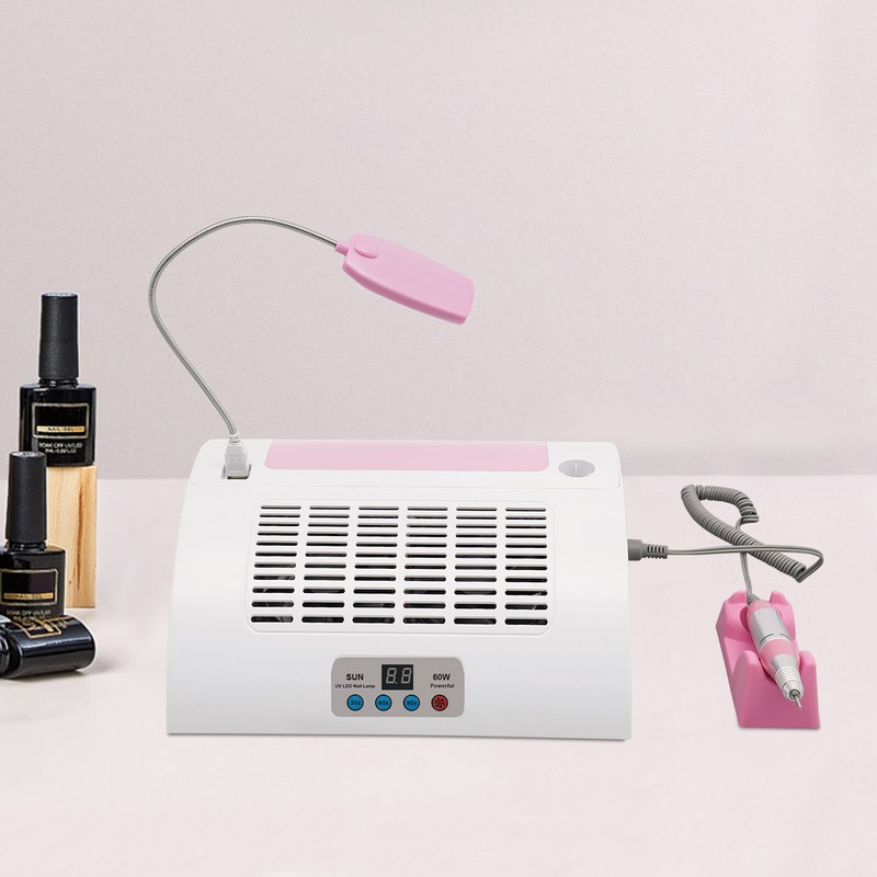5 In 1 Timing Nail Lamp Nail Dust Collector Dry Nail Gel Nail Drill Hand Rest