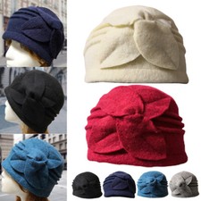 Women's Winter Vintage Elegant Wool Flower Felt Hat Ladies Cloche Bucket Hat UK