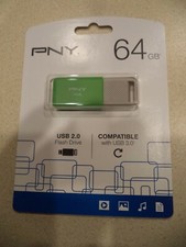 PNY USB 2.0 Flash Drive 64GB - RANDOM Red PURPLE GREEN COMPATIBLE WITH 3.0