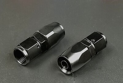 Universal Straight AN10-10AN Swivel Hose End Fitting Adaptor Black For Fuel 2Pcs