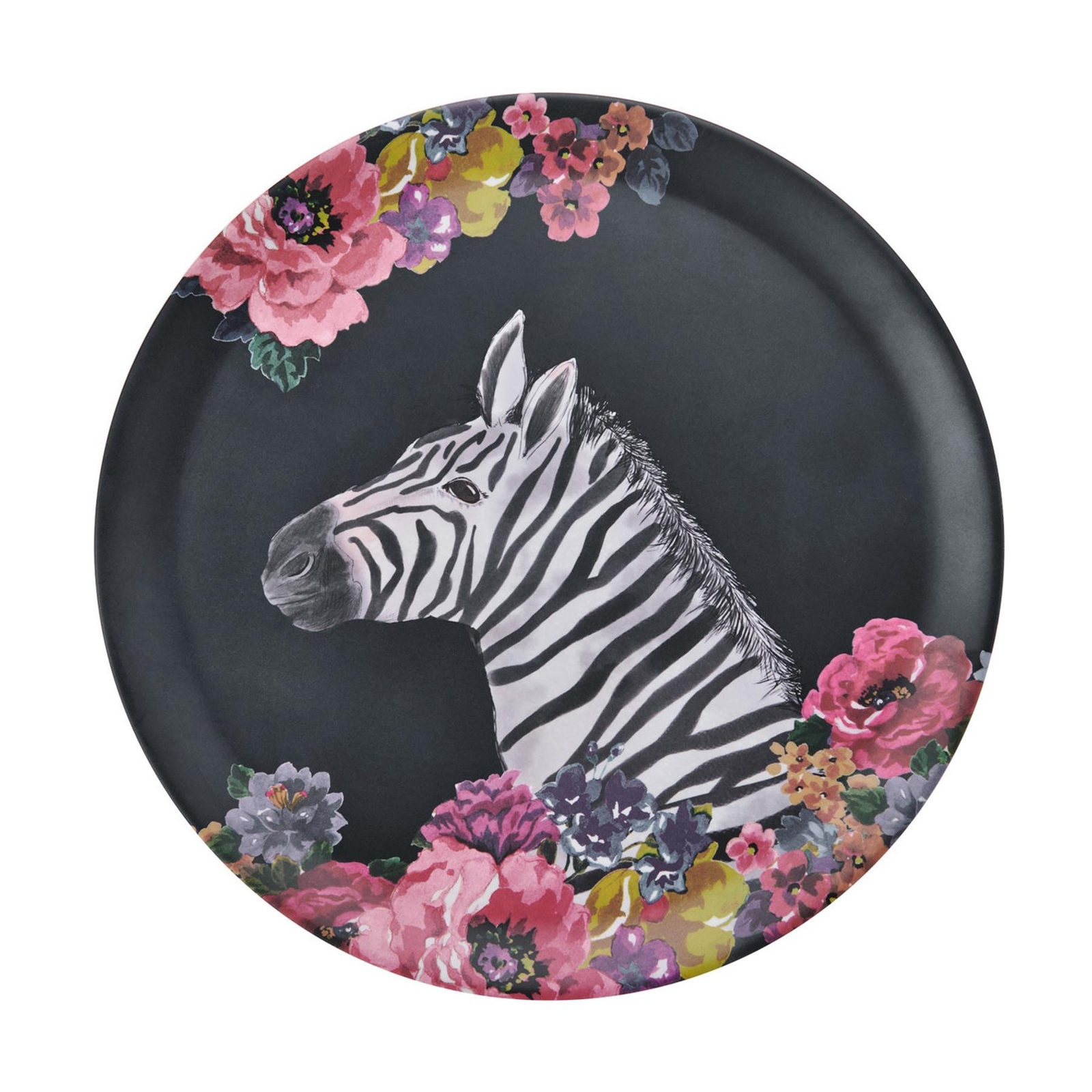KitchenCraft Mikasa Wild At Heart Round Serving Tray - Zebra Animal Gifts