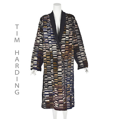 TIM HARDING Signed Art to Wear Dupioni Silk Patchwork Open Duster SZ 6-8 NWOT