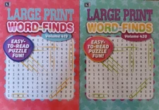 2 New WORD FIND Puzzle Books Kappa Vol 419 & 420  LARGE PRINT SEARCH 80 ea vol