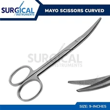 Mayo Scissor Surgical Dental Veterinary Instruments 9" Curved German Grade
