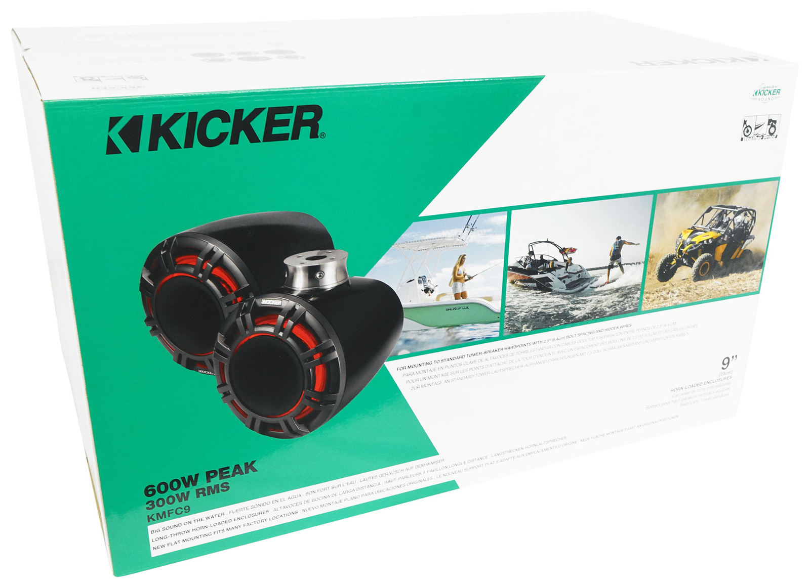 2 Колонки KICKER 47KMFC9W 9 для морской лодки с плоским креплением на башне Усилитель Приемник