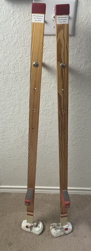 VINTAGE TOY - ADULT / KIDS CHILDRENS SNEAK-R-STILTS WALKING STILTS WOOD - Picture 4 of 7