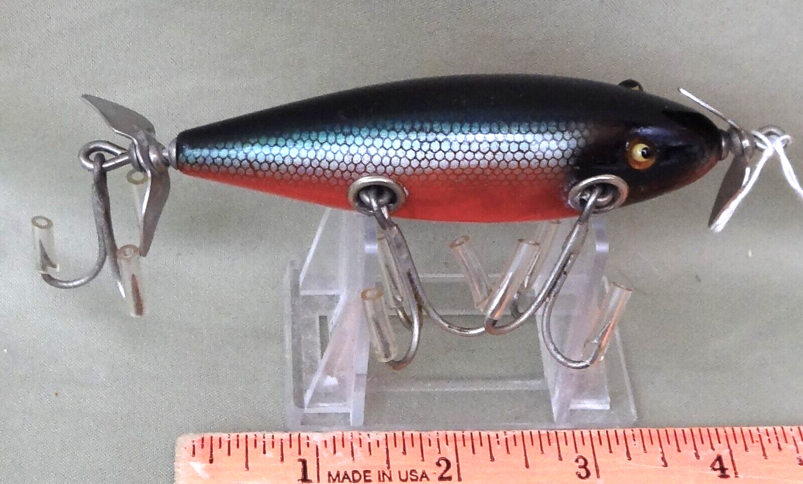 Creek Chub IM, 3 3/4", Perfect GE, Bright Shiny Hdw, Never Overboard, C. 1938