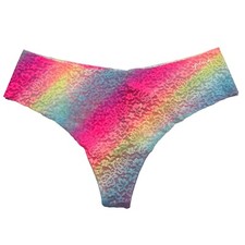 NWT VICTORIA'S SECRET PINK Thong Pantie Sz M-L-XL-XXL Lace Blue Yellow Orange