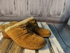 Womens casual shoes comfort flats loafer slip clogs baretraps bare 7.5 faux fur