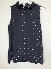 Loft Blouse Shell Polka Dots Ruffled Neckline Women S NWT