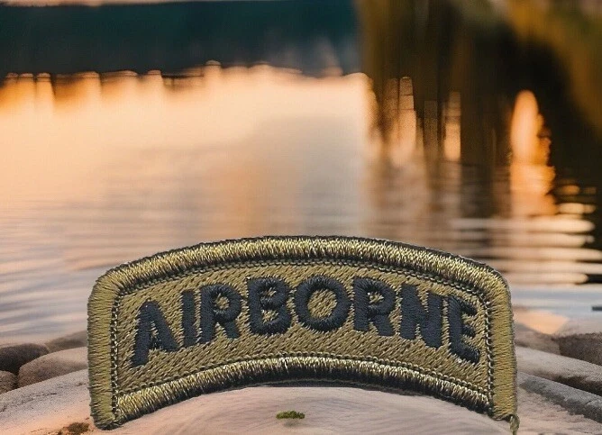 Brown Black 101st Airborne Division Tab Patch VELCRO® BRAND Hook Side Only - Image 3 of 4