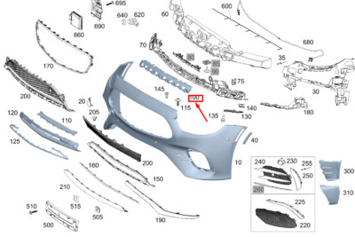 Mercedes-Benz E C238 Front Bumper Centre Carrier A2388854201