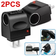 2PCS 100-240V AC To 12V DC Car Cigarette Lighter Socket Power Adapter Converter