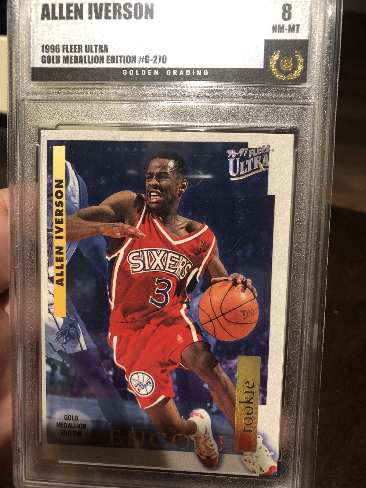 1996-97 Fleer Ultra Gold Medallion #G-270 Allen Iverson RC | Golden Grading 8 |