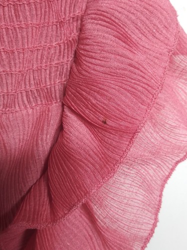 Womens Pink top Sz S sleeveless ruffled crinkled front ties peasant cottagecore - Picture 12 of 13