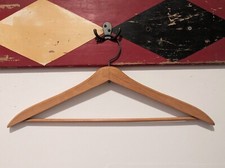 Vintage Wooden Clothes Hanger X Large Suit Heavy Coat 22" Silver Metal Hook