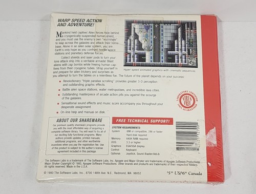 VINTAGE NEW Apogee Major Stryker IBM PC DOS Dual Pack 3.5" SEALED 1993 - Picture 2 of 9