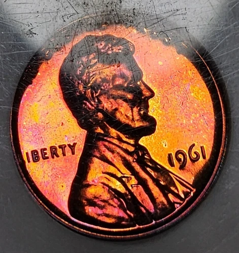1961 Proof Penny Lincoln Memorial Cent NGC PF67RB Neon Electric Rainbow Toned