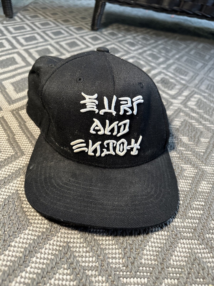Hurley Surf and Enjoy One Ten Yupoong baseball hat black white Snap Back  Logo