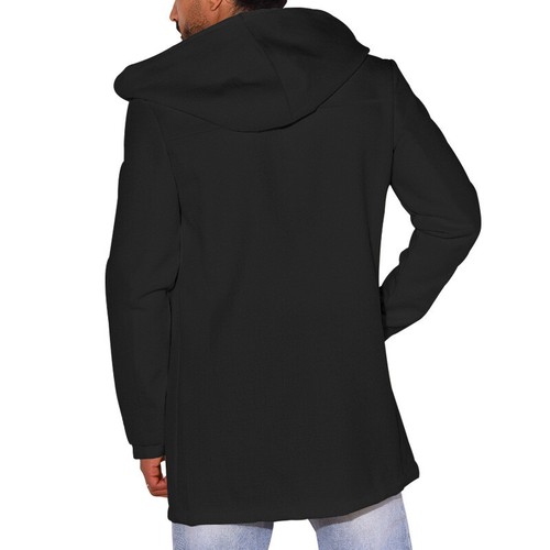 Gabardina Otoño/Invierno Con Capucha Doble Pecho Para Hombre Chaqueta Informal Prendas de abrigo Prenda para el torso - Imagen 14 de 30