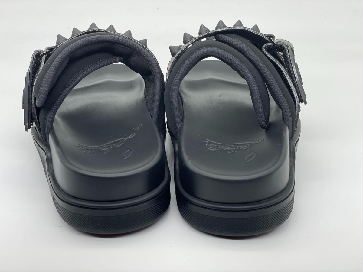 Christian Louboutin Daddy Pool Black Spikes Slides New