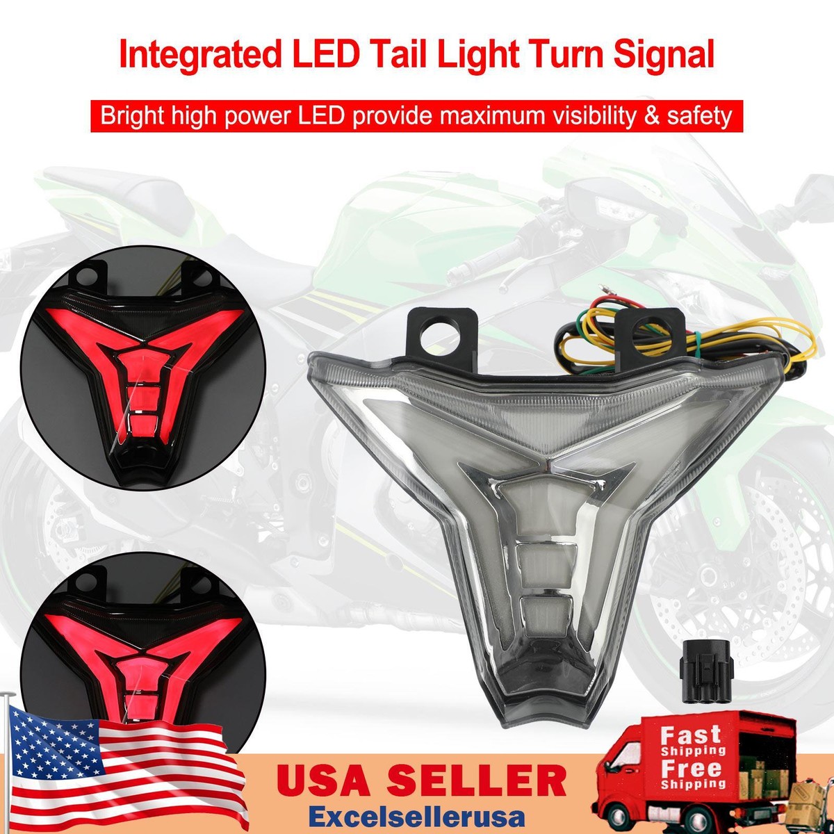 Integrated Tail Light Turn Signal For KAWASAKI Ninja ZX10R Z1000