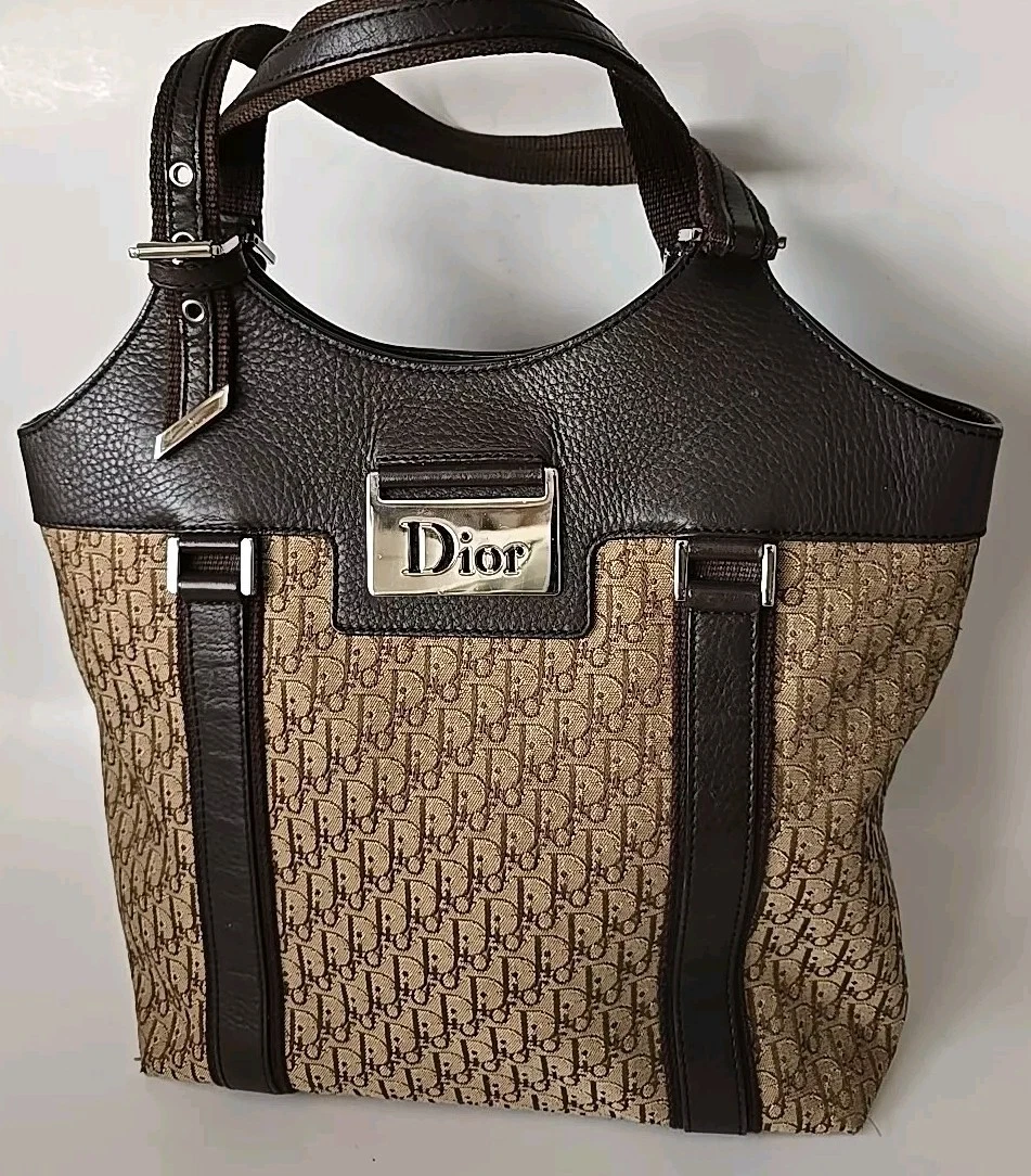 Sac à main Christian Dior Street Chic Trotter Tote Bag toile cuir