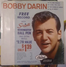 Bobby Darin 1962 Scripto Pens EP 45 Rpm 7" Vinly Record