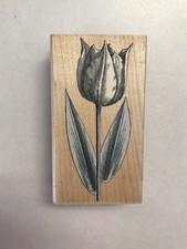 Hero Arts Used F1936 Small Tulip Etching Rubber Stamp