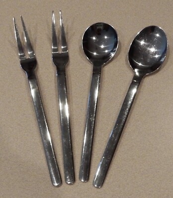 Lot of 4 Justinus Solingen 18-10 Stainless Flatware 2 Spoons 2 Forks