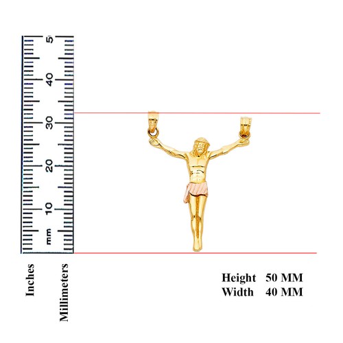 Gold 14K Two Tone Gold Jesus Christ Body Pendant - Picture 3 of 4