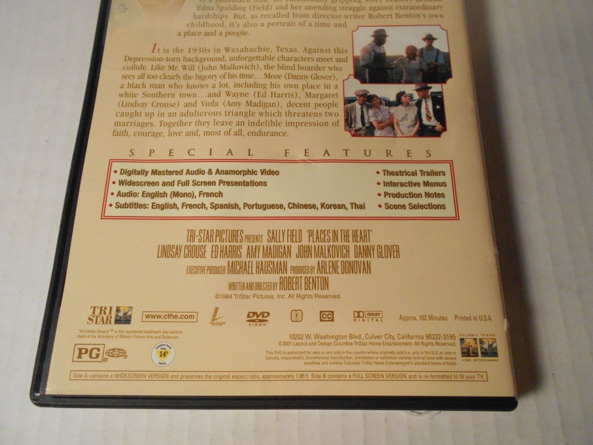 Places In The Heart DVD Sally Field Lindsay Crouse OOP Widescreen