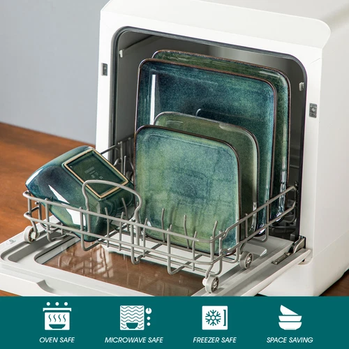 vancasso 12 teiliges Geschirrset Geschirr eckig Steingut Geschirrservice für 4 - Bild 3 von 29