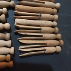 Lot Of 25 Assorted Vintage/ Antique  Wooden Clothes Pins Rounded Flat Wood 4" — photo 7