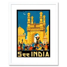 Wee Blue Coo Travel India Hyderabad Charminar Mosque Monument Islam Framed Wall