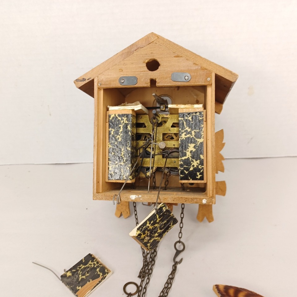 Vintage Jmius Junior German Cuckoo Clock For Parts Or Restoration 100/