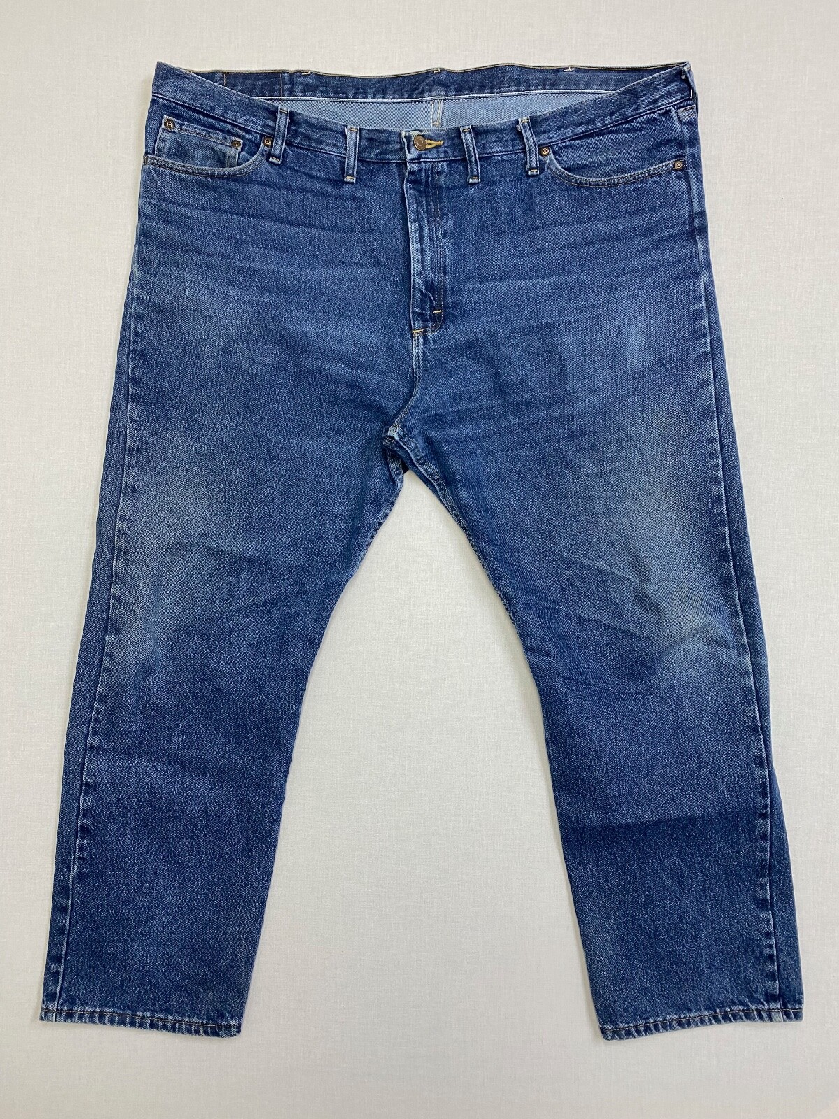 Wrangler jeans 46x32 men straight leg blue dark wash high rise denim eBay