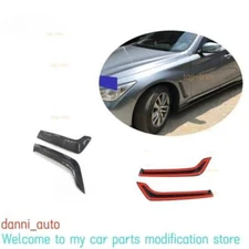 Carbon Fiber Side Door Fender Vent Trim Covers For Infiniti Q50 Sedan 2014-2019