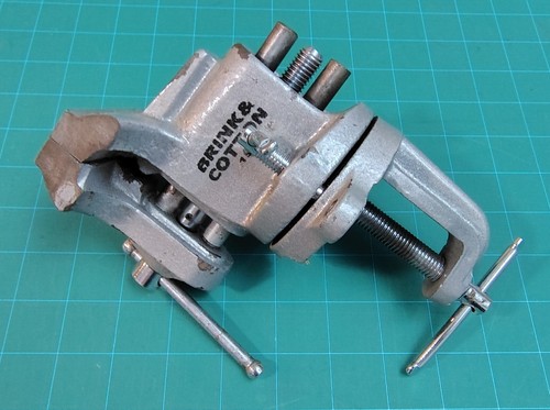 Vintage   Brink & Cotton  Bench Vise Clamp Bolt On 150 Mechanic Workbench Swivel