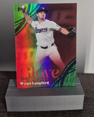 2026 Topps Series 2 Wyatt Langford Glove Work Green 41/99 Rangers